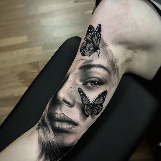 girl portrait tattoo