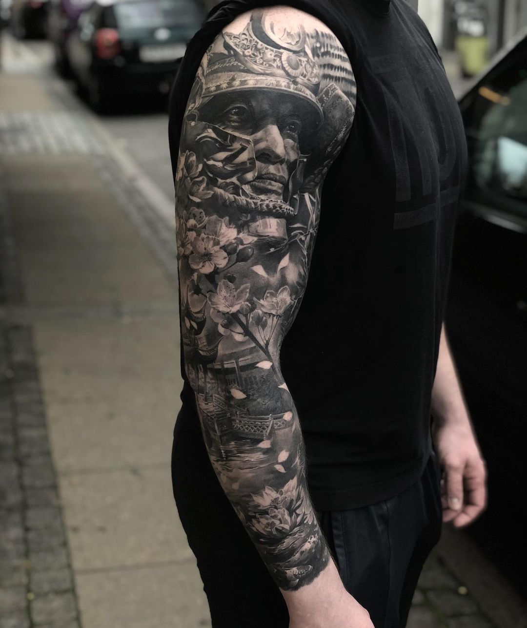 Black Tattoo Cover Up Arm Sleeve - Full Cover Sleeve | TatCover™