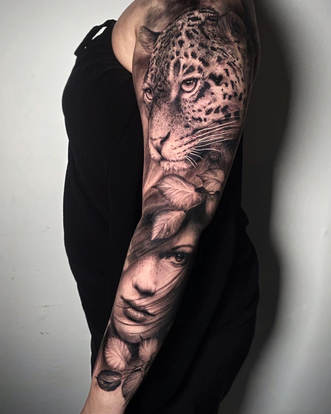 Amazon.com : Lion Wolf Fake Tattoos Sleeve Stickers, Full Arm Dragon Animal  Tribal Temporary Tattoo Sleeves For Men Women Adults, Long Lasting Large  Black Eagle Leopard Temp Tattoo Leg Body Art Makeup,