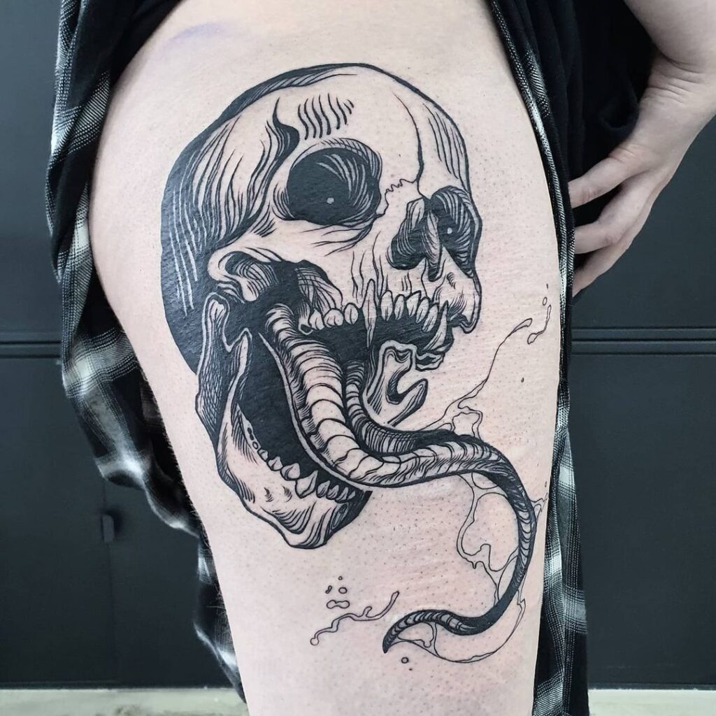 Skull tatovering